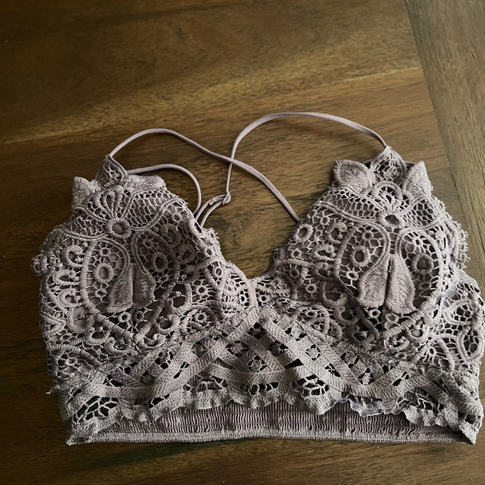 Lace Bralette in Dusty Purple Gray